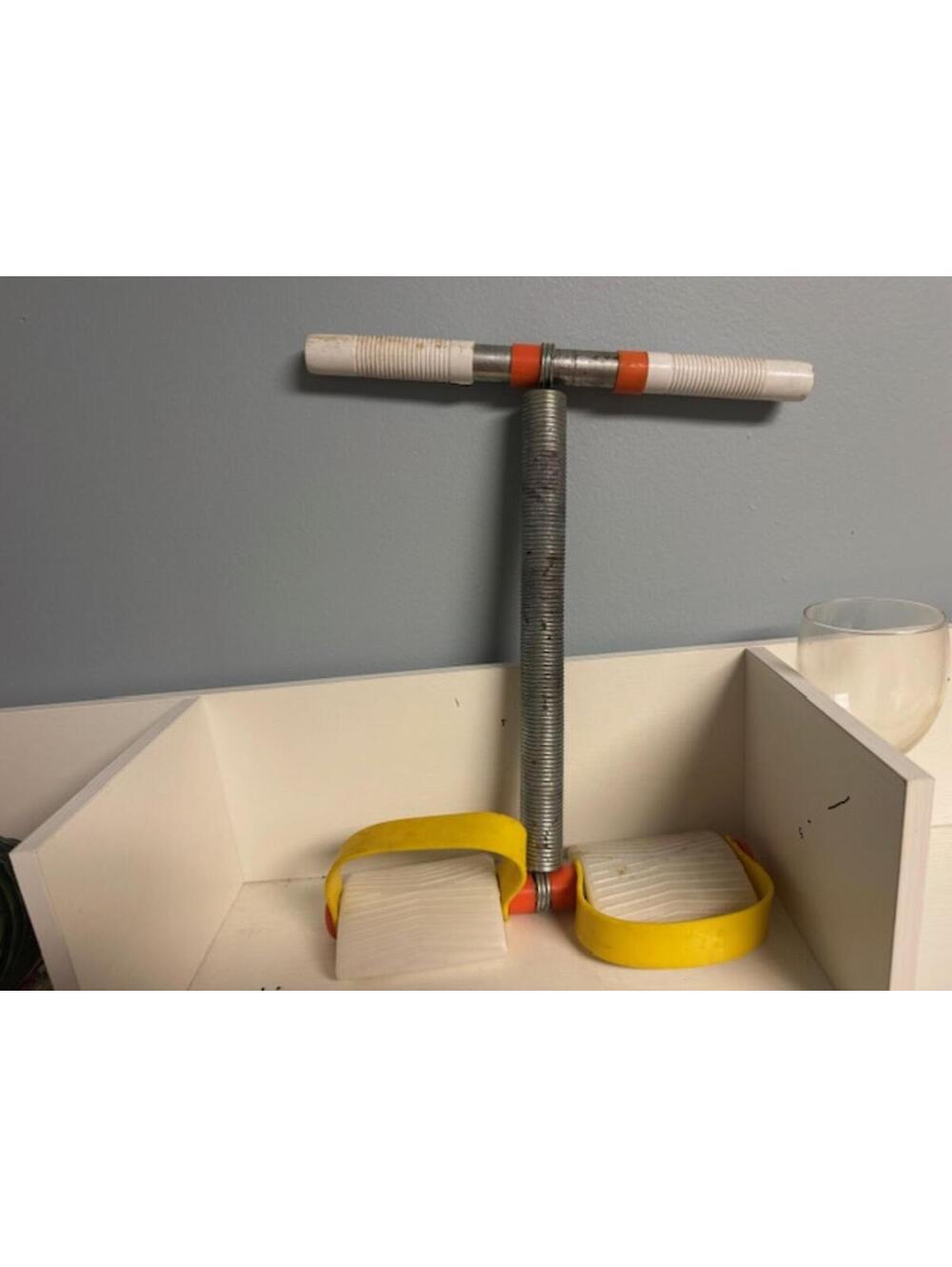 Vintage Pedal Exerciser with Yellow Straps